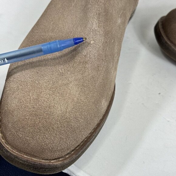 Franco Sarto Melina Bootie Women's 9M Tan Beige Suede Leather New With Flaw - Picture 4 of 12